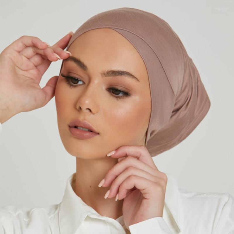 

Ethnic Clothing 2023 Women Solid Color Under Scarf Cap Turban Musulman Ready To Wear Inner Hijab Headscarf Bonnet Muslim Hijabs