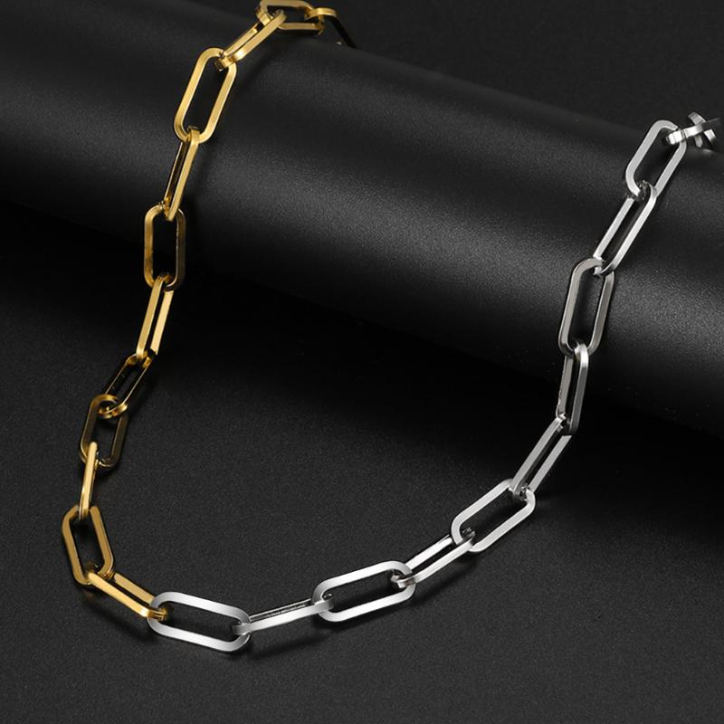 

Pendant Necklaces Stainless Steel 2023 Fashion Paperclip Link Chain Gold Color Gothic Necklace For Women Men Jewelry GiftsPendant
