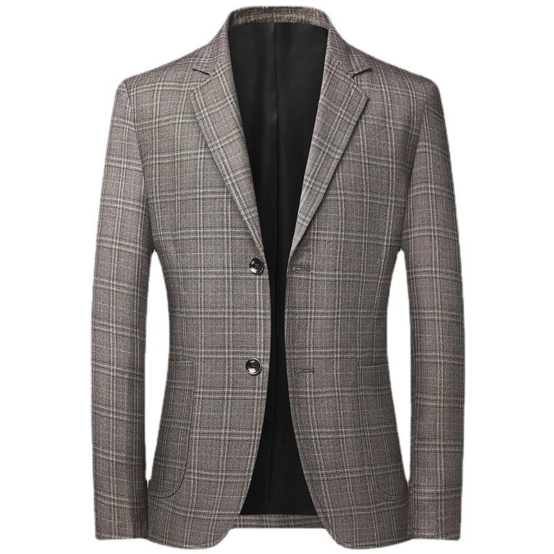 

Men's Suits & Blazers Business Clothing Male Blazer Masculino 2023 Fall And Winter British Style Plaid For Men Suit Jacket Casual Dress Coat, 55215
