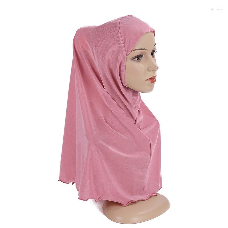 

Ethnic Clothing Girl Solid Color Headscarf Muslim Hat Islamic 7 To 12 Years Old Hijab