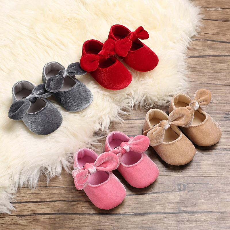

First Walkers Spring Autumn Born Baby Girls Shoes Bowkont Princess Soft Sole Non-slip Toddler Girl Walker, Gray