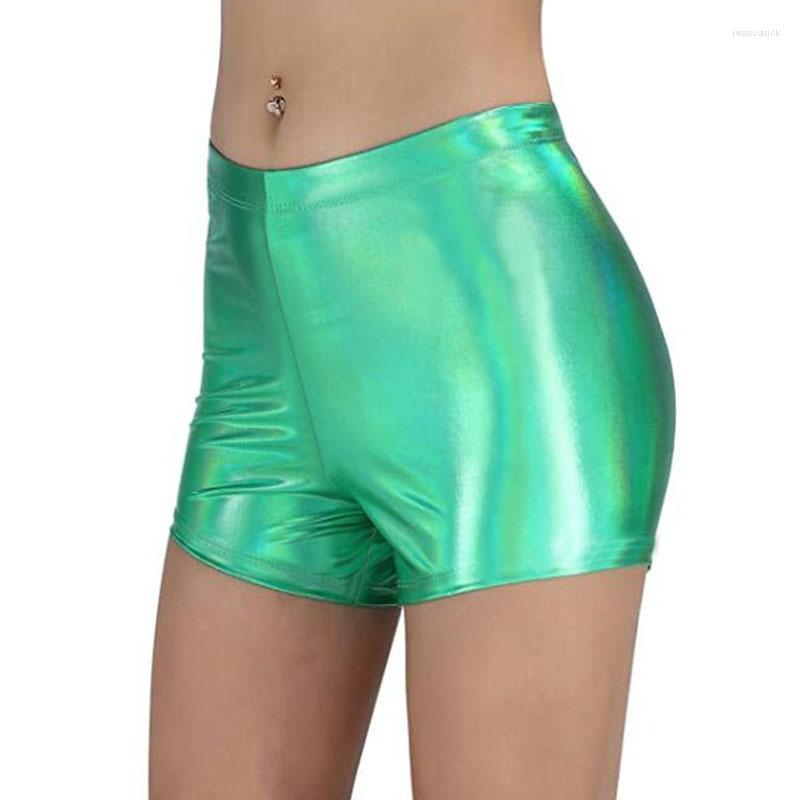 

Women's Shorts Women Sexy PU Leather Fitness Short Pants Female Clothing Elasticity Metallic Shiny Brief Novelty Pole Dance Clubwear, Black