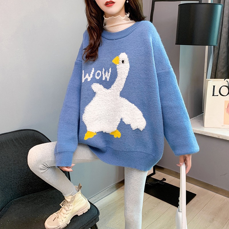 

Women's Sweaters Spring and Autumn Pullover New Preppy Style Cute Knitted Loose Outer Wear Sweater Women, Aspic