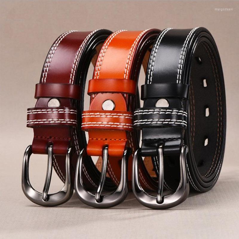 

Belts 2023 Lady 2.8cm Wide Leather Belt Women's Jeans Style Hollow Out Hole, Black