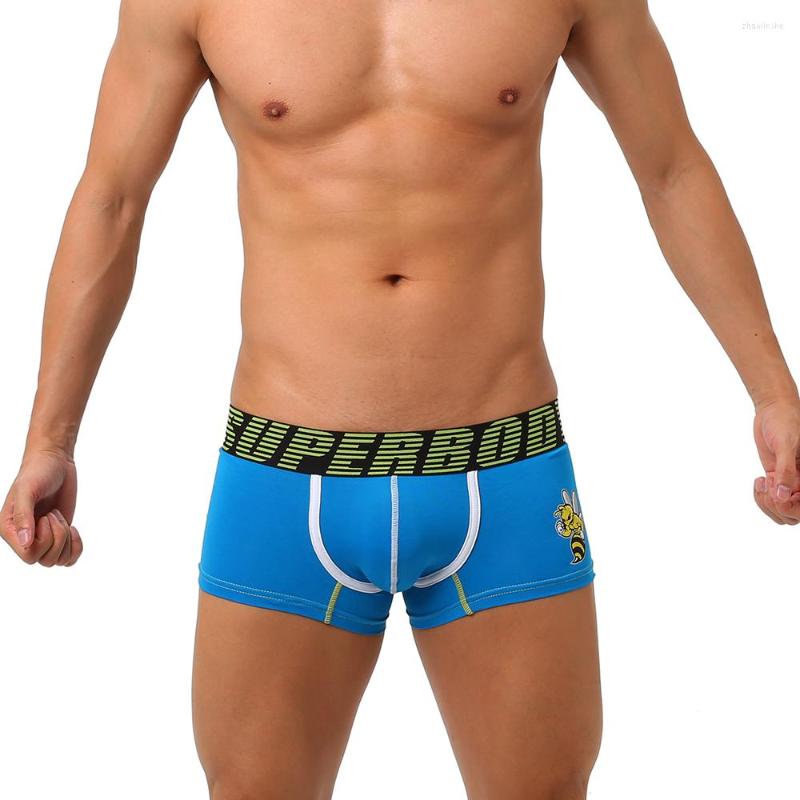 

Underpants Sexy Men Underwear For Boxershorts Cotton Men's Fashion Short Sleep Pants Stretch & Spandex Boxer Hombre, Blue