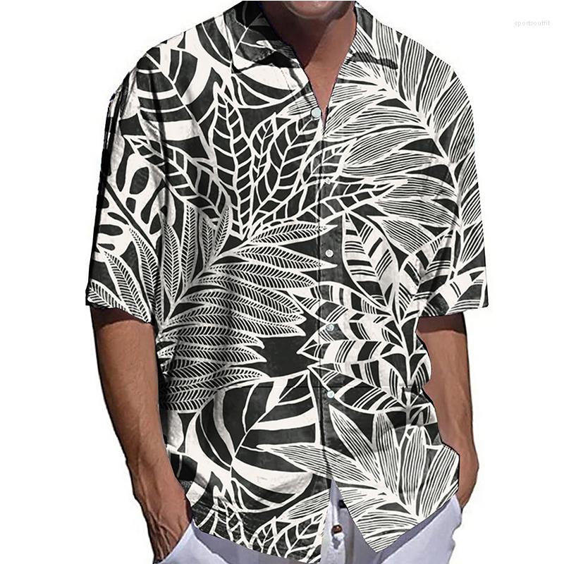 

Men' Casual Shirts Summer Men Oversized Shirt Leaf Print Half Sleeve Tops Men' Clothing Hawaiian Beach Cardigan Blouses High-End, Zx137