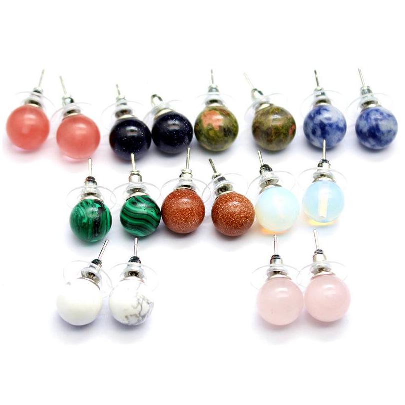 

Stud 10Mm Natural Stone Earrings Healing Pink Crystal Rose Quartz Round Ball Beads Ear Jewlry For Women Drop Delivery Jewelry Dhgarden Dhjiy