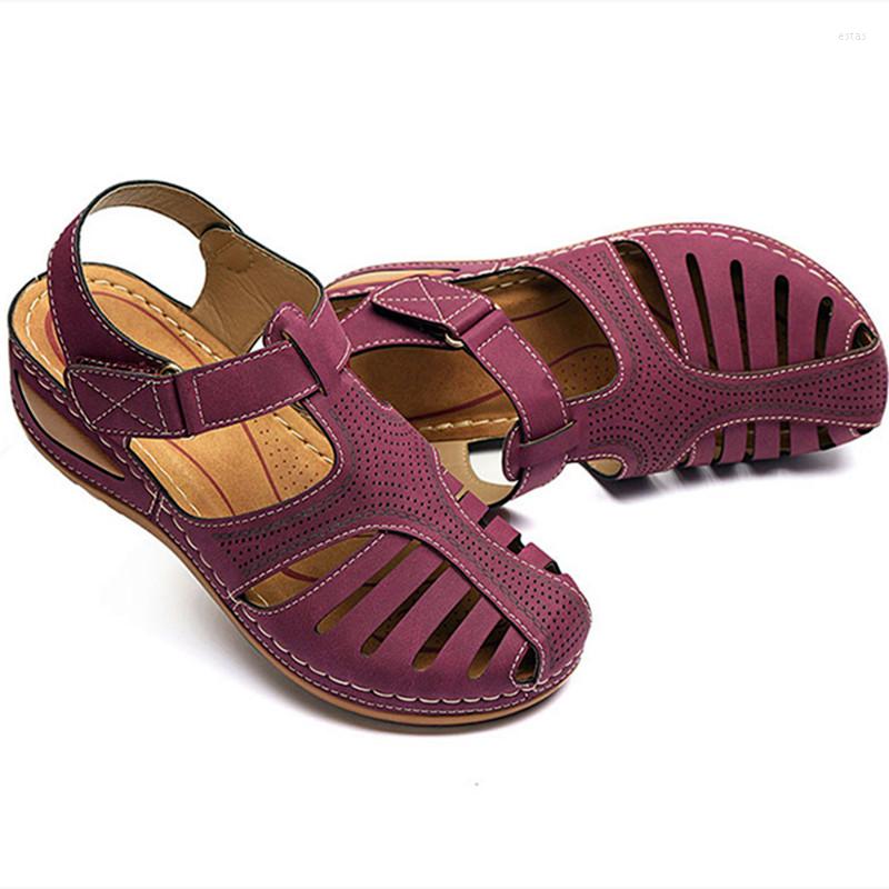 

Sandals Women Summer Shoes For Bohemian Style Soft Leather Heeled De Mujer Elegant Wedges, Beige