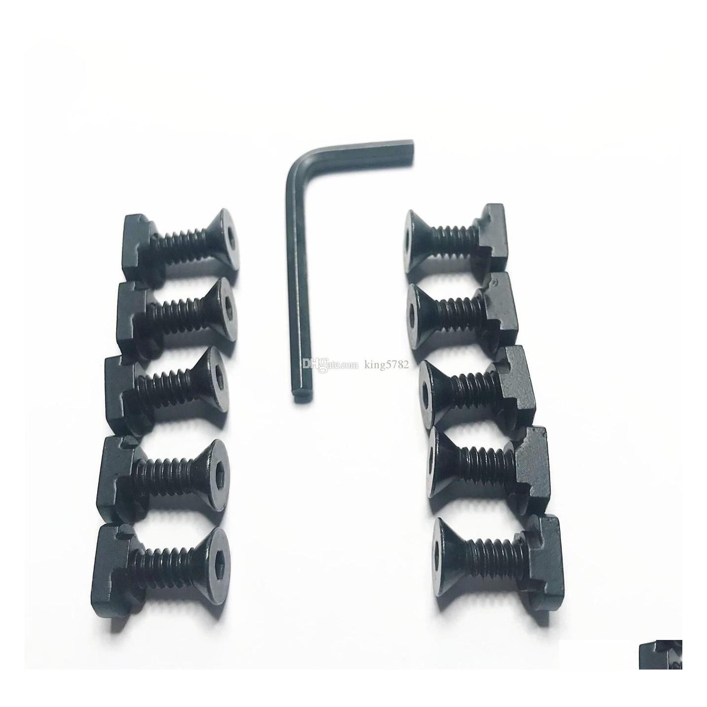

Others Tactical Accessories 12Pcs Metal Screw And Nut Replacement Set Fit Mlok Rail Sections For Hunting Drop Delivery Gear Dhm1R, Bk