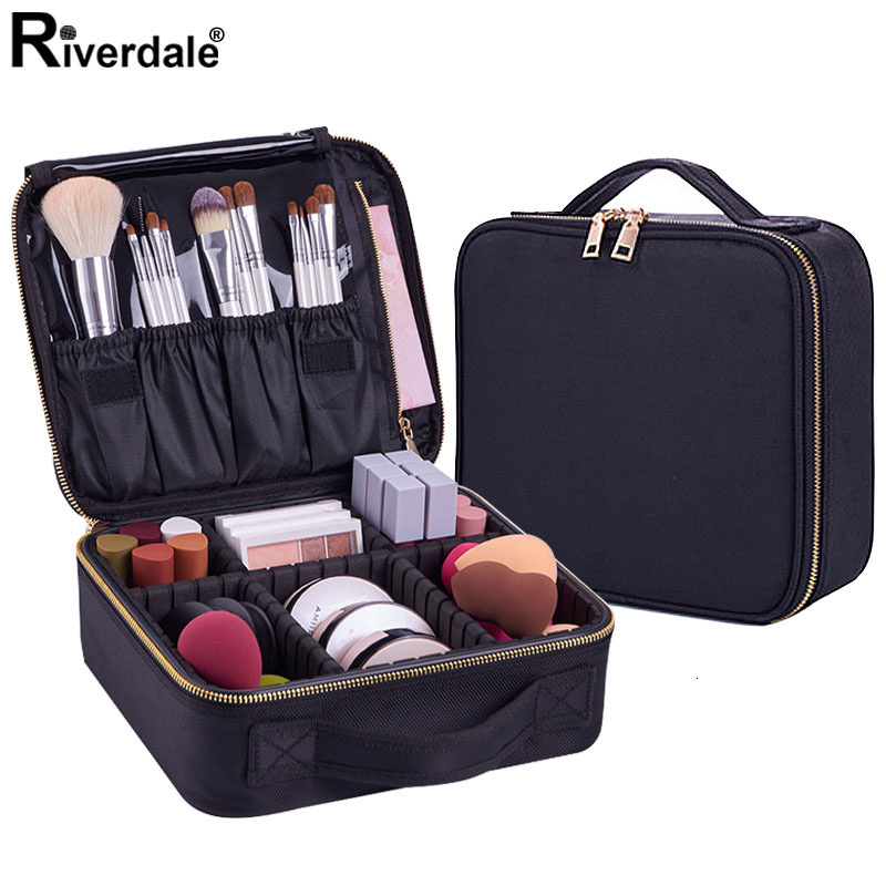 

Cosmetic Bags Cases Women Fashion Cosmetic Bag Travel Makeup Organizer Professional Make Up Box Cosmetics Pouch Bags Beauty Case For Makeup Artist 230203, Velcro black