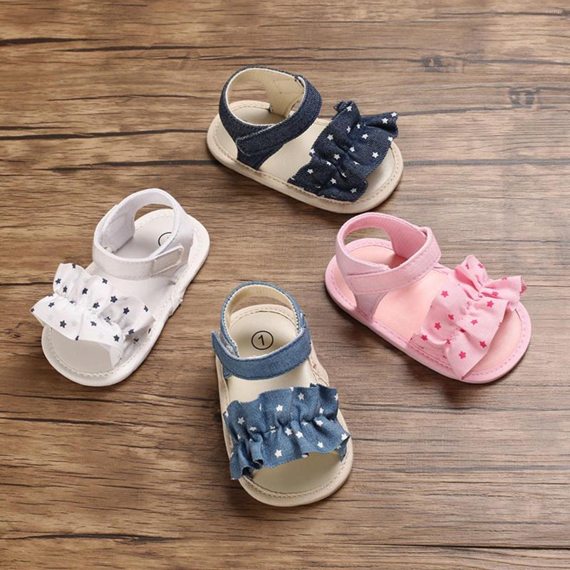 

First Walkers Baby Girls Beach Sandals Casual Lotus Leaf Comfortable Soft Bottom Hook & Loop Shoes For Kids Children's Toddler Flats, Db