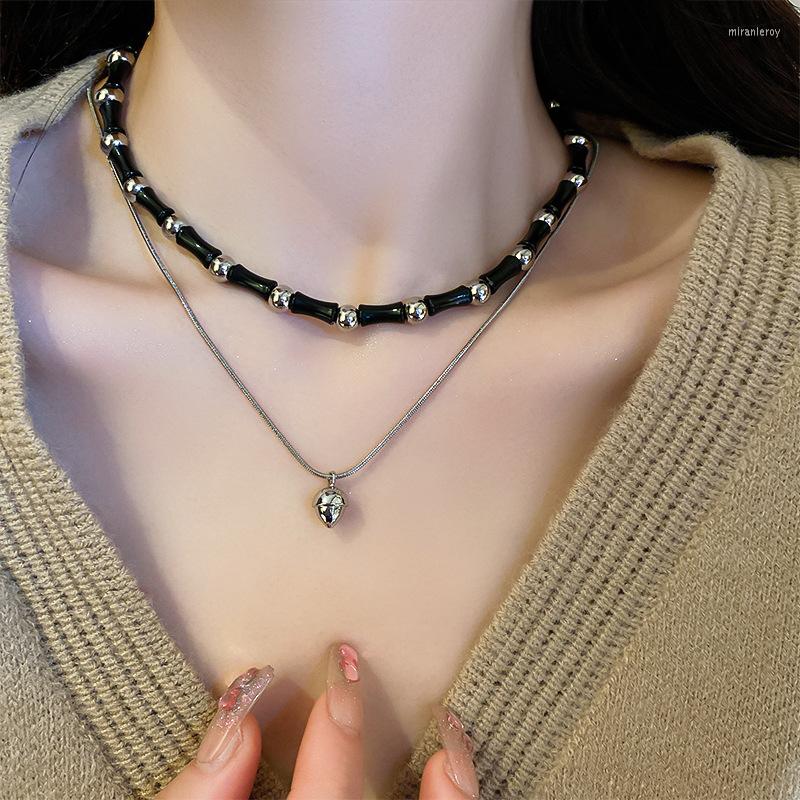 

Chains Colorful Natural Stones Choker Bohemia Handmade Grunge Necklace Bracelet Set For Women Trendy Punk Collier Hippie Jewelry