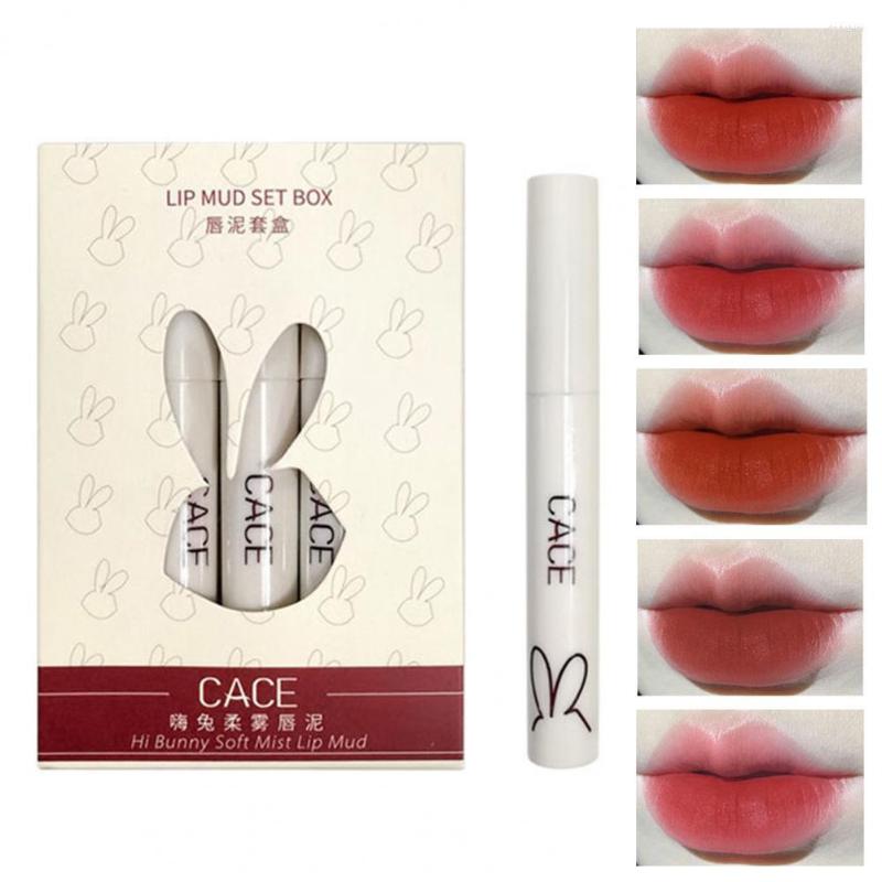 

Lip Gloss 5Pcs/Set Matte Clay Gentle Texture Exquisite Lipstick Universal Mud Set Velvet Paste For Student