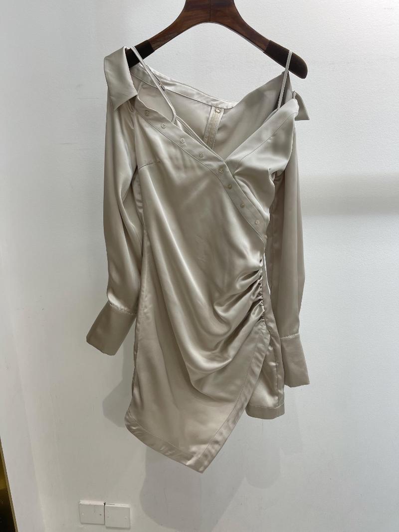 

Casual Dresses Early Spring Classic Off-the-shoulder Asymmetric Dress, Champagne