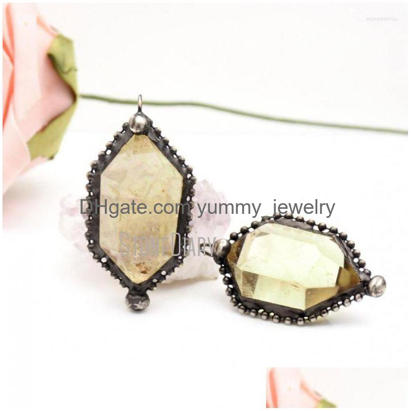 

Pendant Necklaces Pm42439 Antique Sier Plated Jewelry Natural Smoky Quartz Hexagonal Prism Healing Crystal Charms Drop Delivery Penda Dhsbg