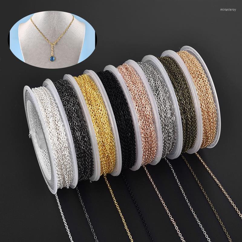 

Chains 2 Meters Iron Chain Polishing Necklace Tail For DIY Jewelry Findings Long Making Silver Color Gold