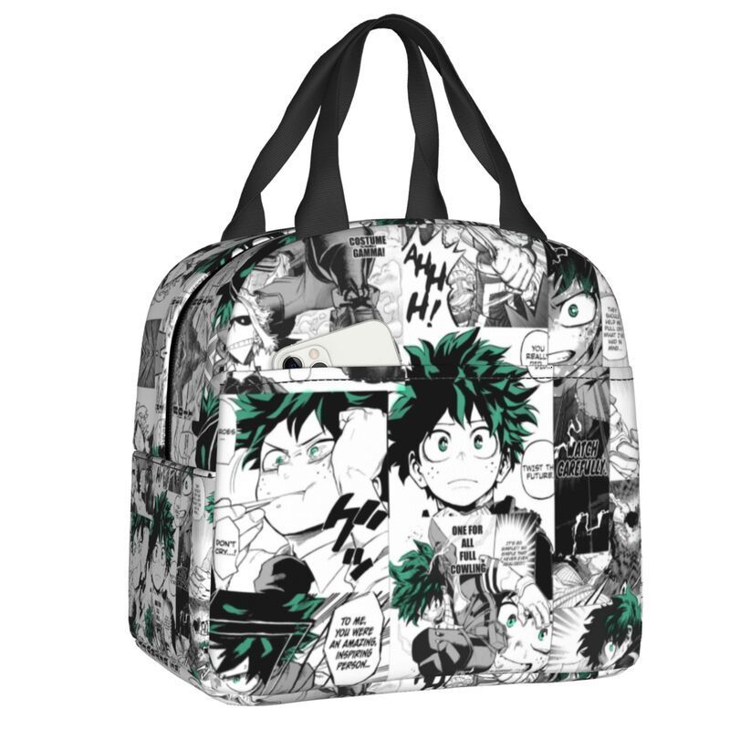 

Ice PacksIsothermic Bags My Hero Academia Portable Lunch Boxes Women Leakproof Anime Manga Cooler Thermal Food Insulated Bag Kids School Children 230203, Green