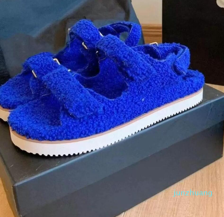 

Womens Lamb Wool Sandals Designer Candy Color Leisure Winter Plush Warmth Sandals 22 Quality Lady Warmth Outdoor Gladiator Slipper Beach Shoe, Orange