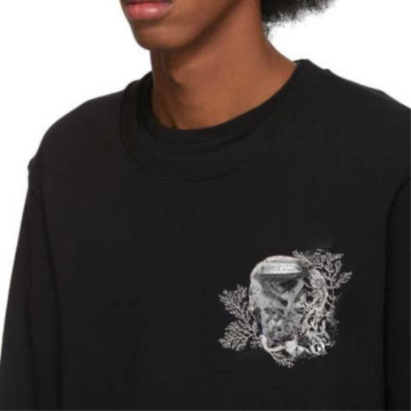 

Sweatshirt Designer Hoodie Men Chest Floral Print Sweater Women Cotton T-Shirt Round Neck Short Sleeve Pullover Loose Breathable Casual Shirt hoody 2XL-3XL, Black
