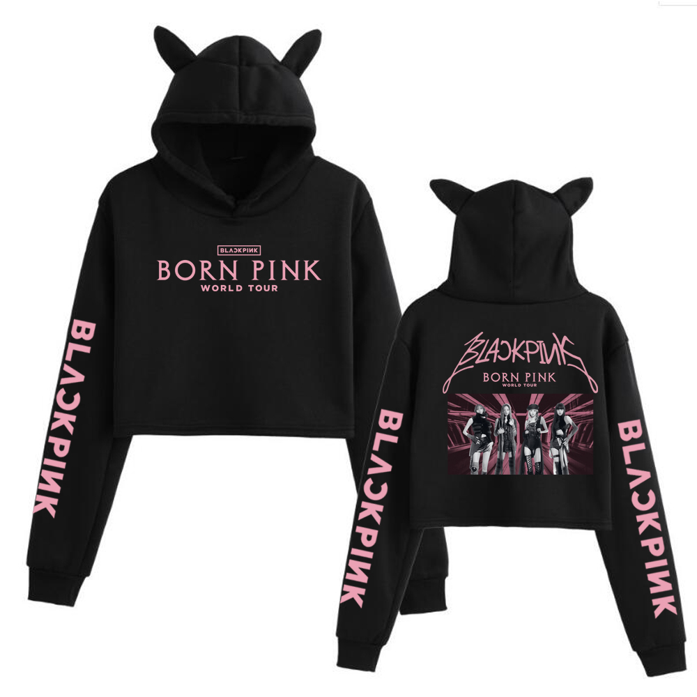 

Mens Hoodies Sweatshirts Kpop Born Pink Lisa Jennie Jisoo Rose Graphic Hip Hop Sweatshirt 230202, Black