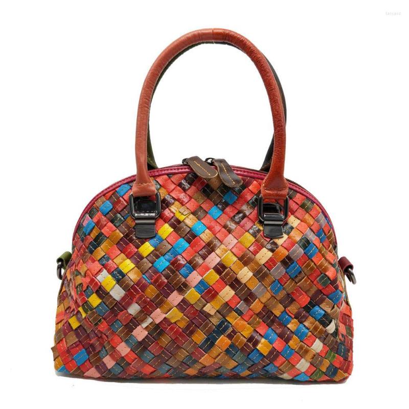 

Evening Bags 2023 Women's Leather Hand-Woven Sheepskin Handbag Bag, Multicolor