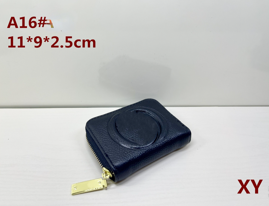 

Short Wallet Embossed Letters Classic Zipper Purse Card Holder Female Leather Compact Multiple Card Slots Design