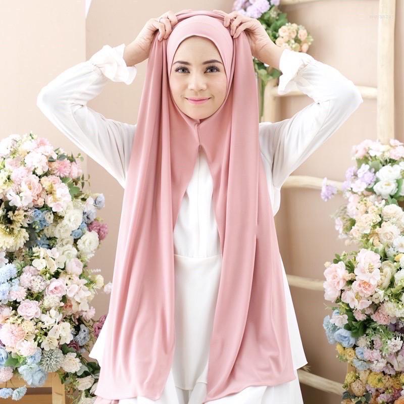 

Ethnic Clothing Premium Jersey Instant Hijab Good Stitch Stretchy Scarf Malaysia Shawl Plain Muslim Wraps Soft Turban Headband Foulard