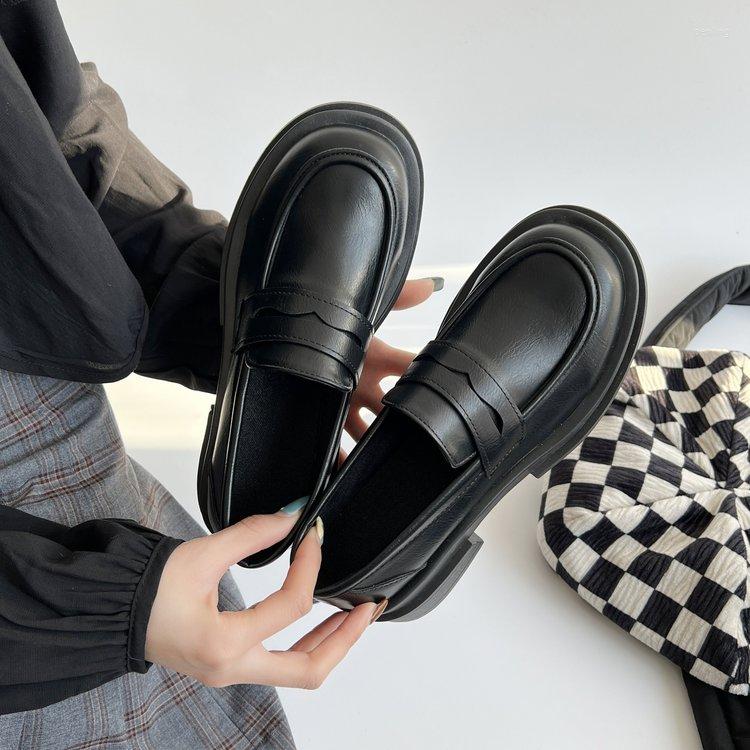 

Dress Shoes Platform Women's Loafers Mary Jane Girls Japanese School Jk Uniform Lolita College Gothic PU Leather, Brown