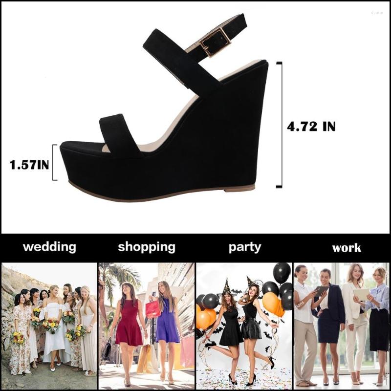 

Sandals LOSLANDIFEN Open Toe Ankle Strap Platform Wedge Women Super High Cover Heel Gladiator Ladies Shoes Buckle Summer, Nude