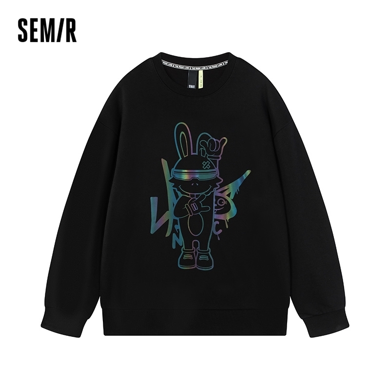 

Mens Hoodies Sweatshirts SEMIR Autumn Sweatshirt For Men Loose Hip Hop Pullover Streetwear Casual Fashion Clothes Oversize 230202, Black