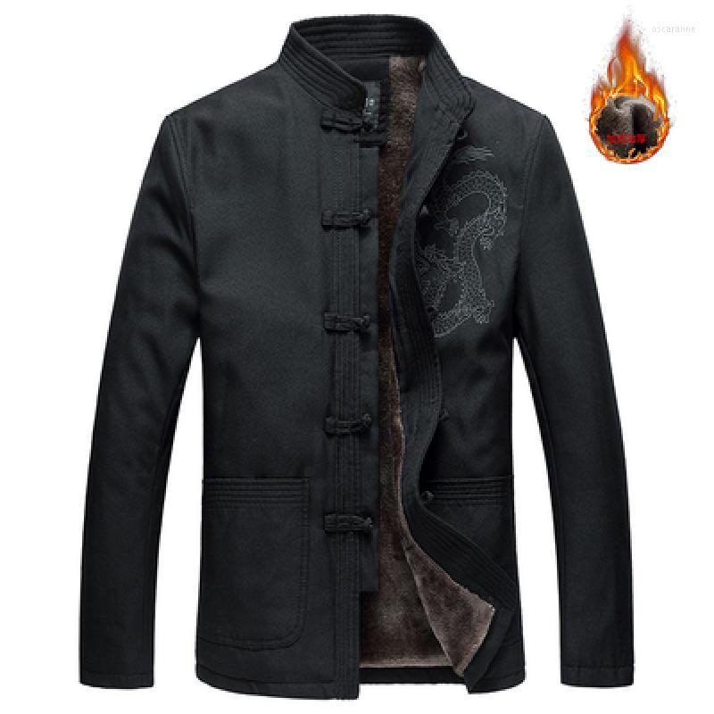 

Ethnic Clothing 2023 Jacket Men Chinese Dragon Shirt Mens Jackets Wing Chun Mandarin Collar Suit Man Coat Thick Winter