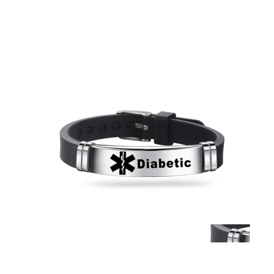 

Jelly Glow Sport Sile Medical Alert Id Bracelets For Men Women Diabetes Serious Illness Emergency Remind Stainless Steel Engravable Otlpf