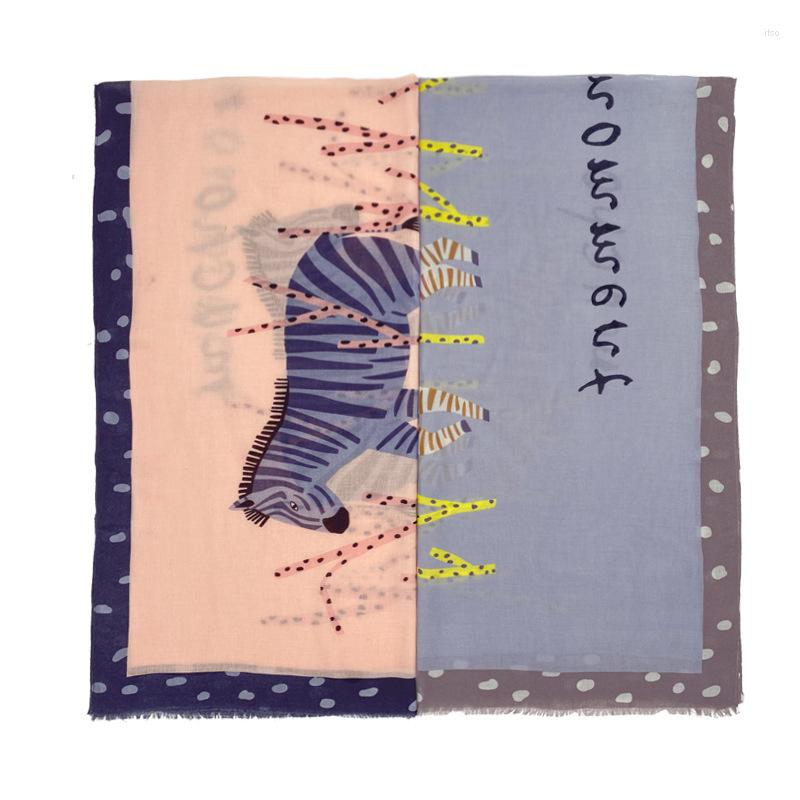 

Scarves Women Fashion Brand Designer Cotton Viscose Scarf Lovely Animal Zebra Pattern Fringe Shawl Luxury Wrap Pashmina Stole 180 90Cm