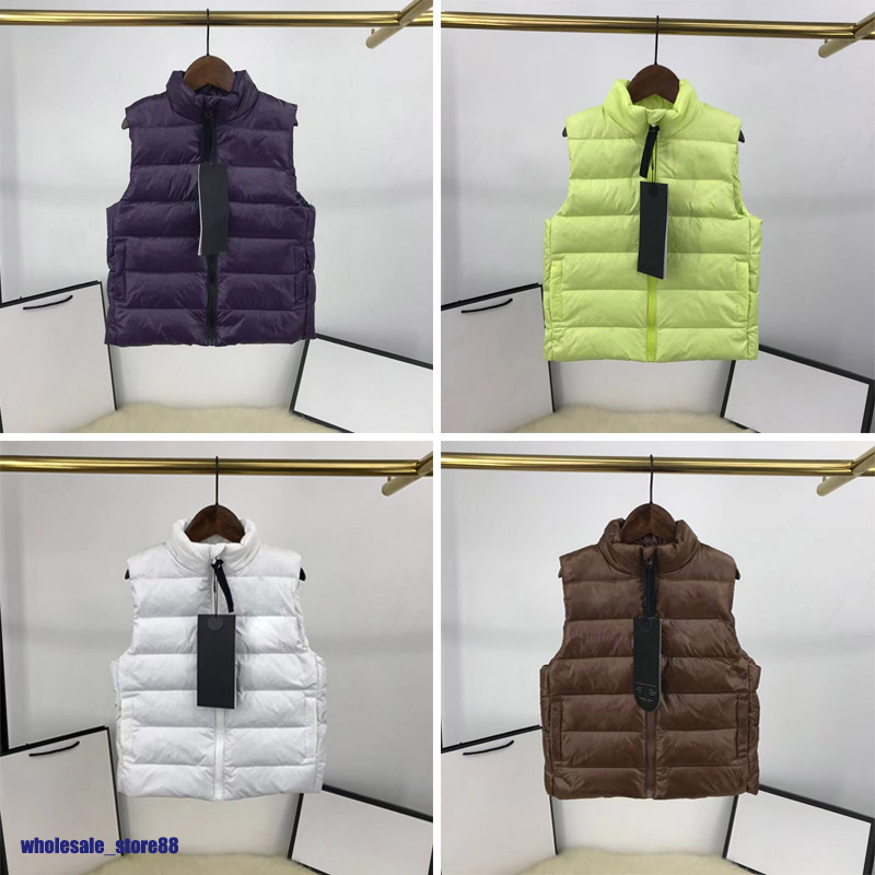 

2023 Kids Goose vest Jackets Coat Down cotton waistcoat No Sleeveless Jacket puffer Autumn Winter Casual Couples vests Keep warm Coat, Color 1