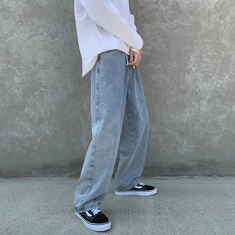 

Men's Jeans Wide Leg Straight Tube Loose Korean Style Trendy Pants Hiphop Streetwear Men 2023Men's, Bluek994