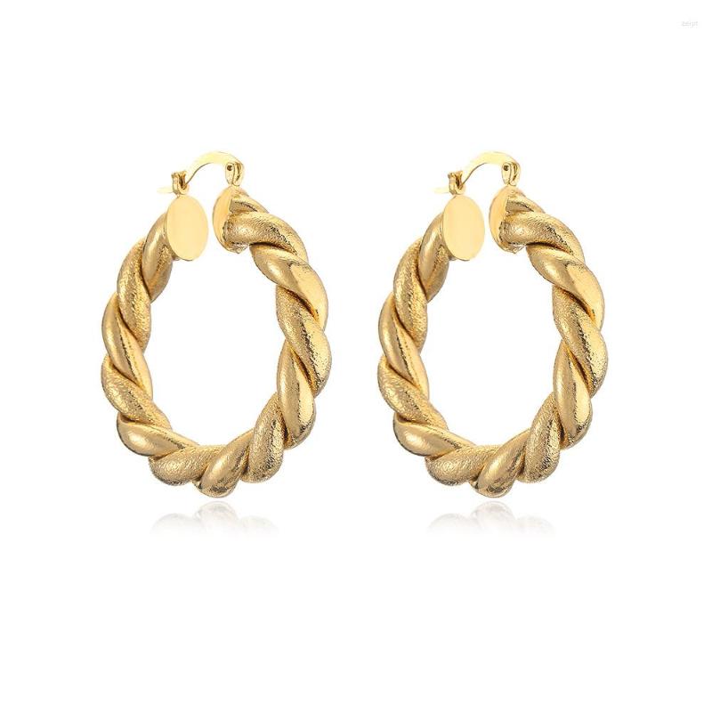 

Hoop Earrings Classic Gold Color Twist Exaggerated Geometric Piercing Huggies Earring For Women Rock Hip Hop Jewelry Accessories