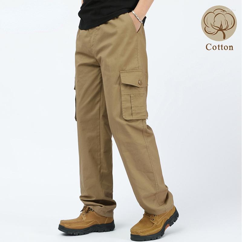 

Men's Pants Men Cargo 2023 Cotton Casual Military Tactics Trousers Plus Size Clothing Multi-Pockets Work, 15army green