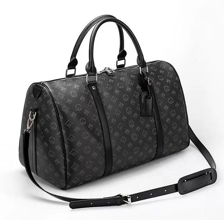 

2022 Men Sport Duffel Bags Outdoor Packs Handbags Luxurys Designers Fashion Luggage Bag Women Leather Travel Handbag Man Tote 55cm ovqZe, 4_black flower
