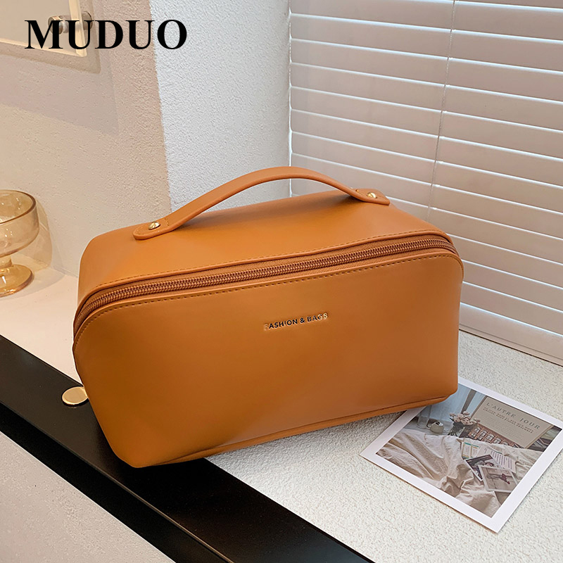

Cosmetic Bags Cases Makeup bag High quality Women Bags Large Waterproof PU Travel Cosmetic Bag Organizer Case Necessaries Make Up Wash Toiletry Bag 230203, Black