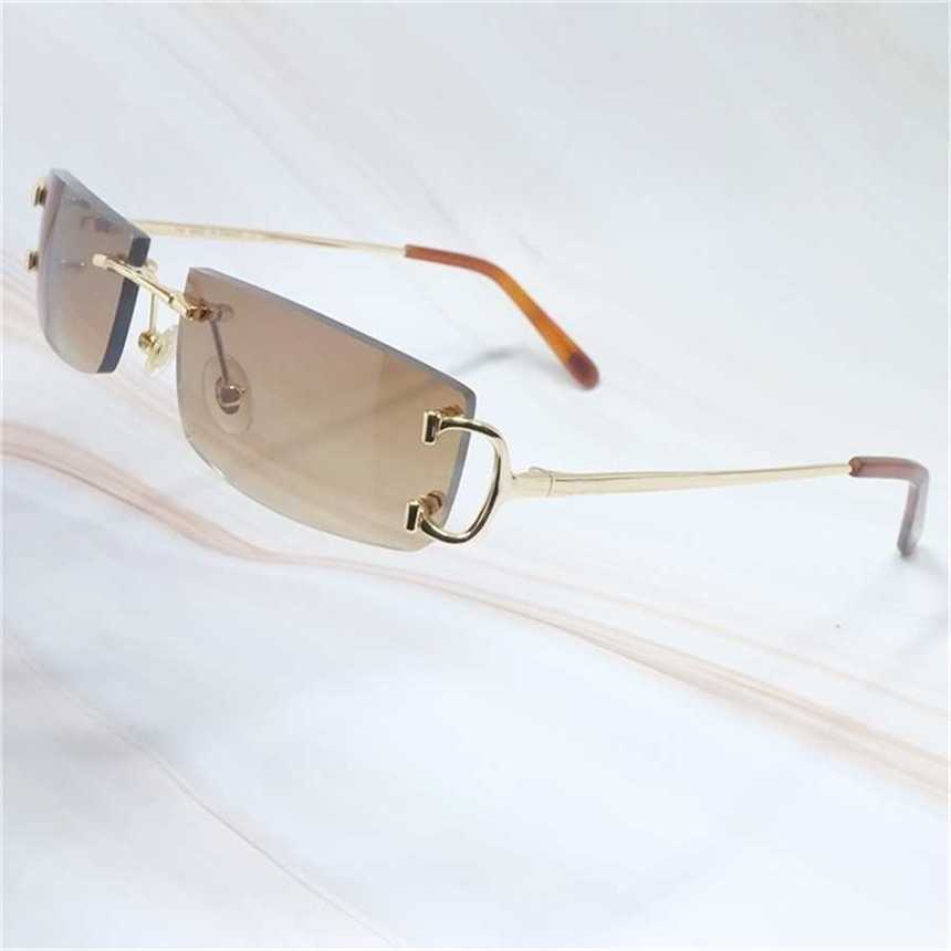 

28% OFF 2023 Metal Carter Men Eyewear Women Frames Big Gold Glass Frame for Mens Rimless Sunglass Shades