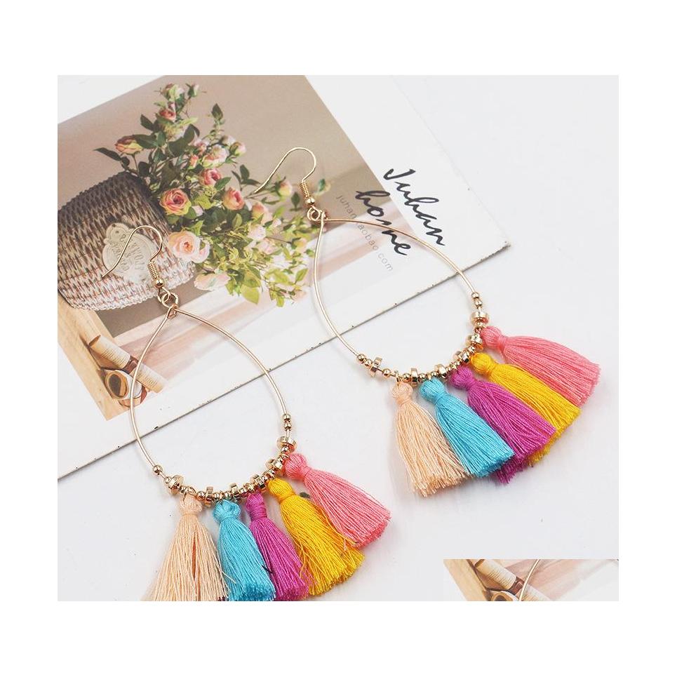 

Dangle Chandelier Bohemian Fashion Jewelry Womens Vintage Hoop Tassels Earrings Drop Delivery Dhemt