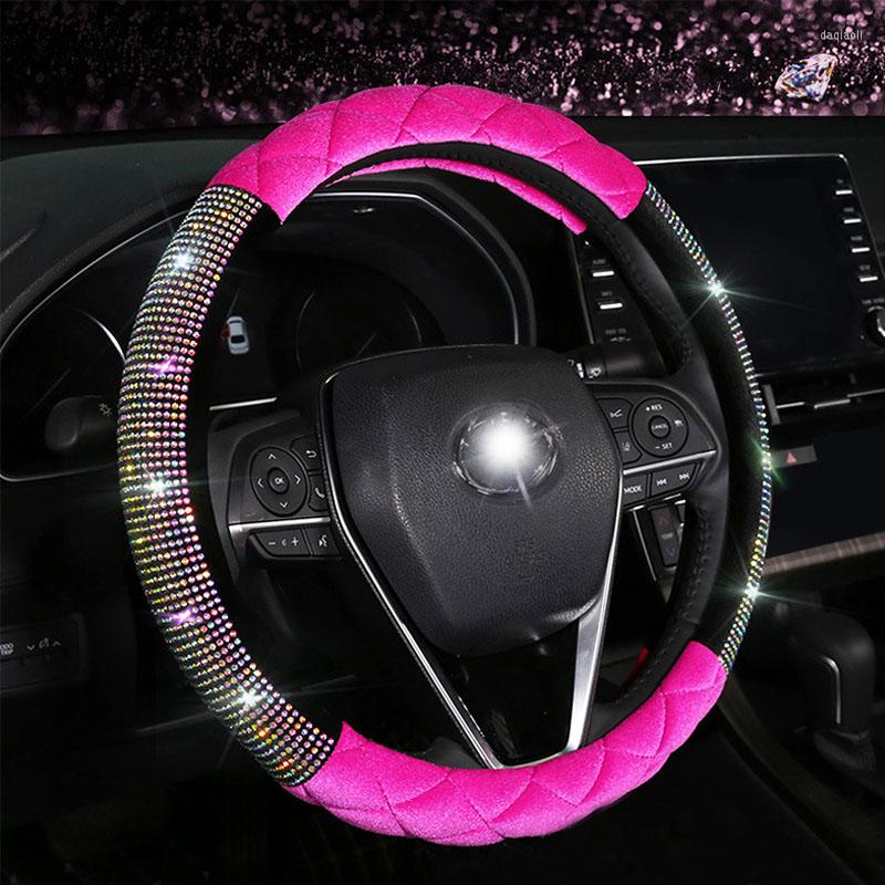 

Steering Wheel Covers Rose Red Moulding Trim Car Plush Universal Truck Antiskid