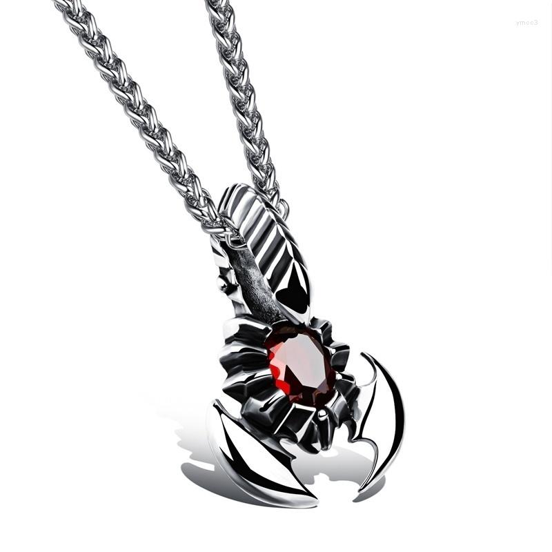 

Pendant Necklaces Scorpion Shape Necklace Men's Bohemian Red Crystal Inlaid Sliding Accessories Party Jewelry