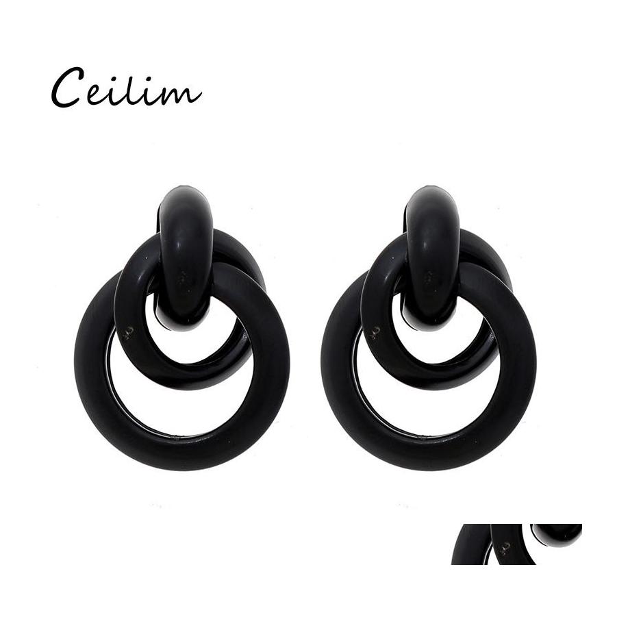 

Charm Arrival Fashion Za Gold Metal Drop Earring For Women Steam Punk Big Round Design Statement Earrings Jewelry Geometric Delivery Otk87