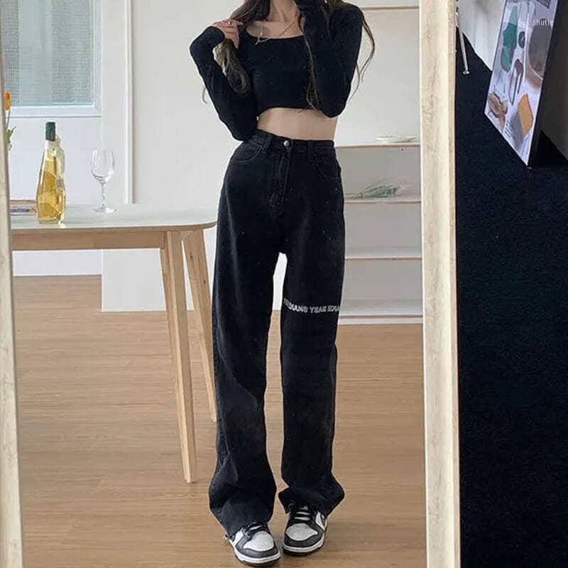 

Women' Jeans Black Women 2023 Female Clothing Streetwear Woman High Waist Korean Fashion Denim Y2k Pants Women