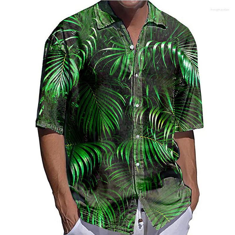 

Men' Casual Shirts Stylish Men Oversized Shirt Birds Leaf Half Sleeve Tops Men' Clothing Hawaiian Beach Cardigan Blouses High-End, Zx150