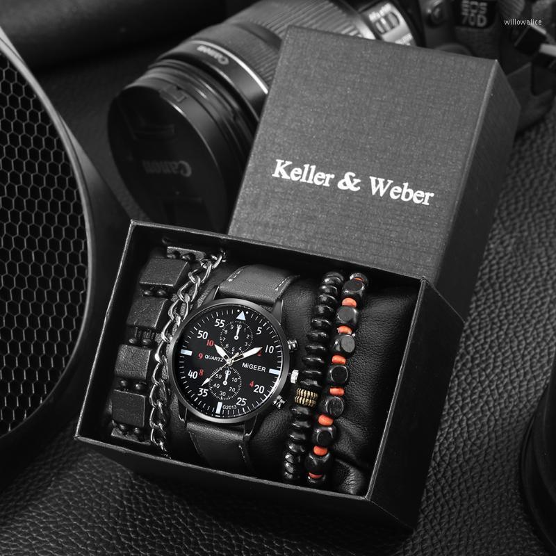

Wristwatches Quartz Wrist Watch Men Business Top 5PCS Gift Set For Fashion Casual Leather Bracelet Regalos Para HombreWristwatches Wristwatc, Only watch 06