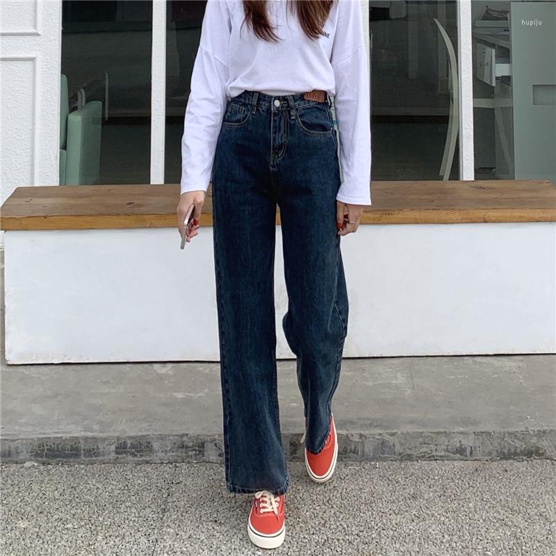 

Women' Jeans Autumn High Waist Wide Leg Women' Straight And Thin Loose Vintage Black Pants Casual Denim Long Jean Pant For Girls