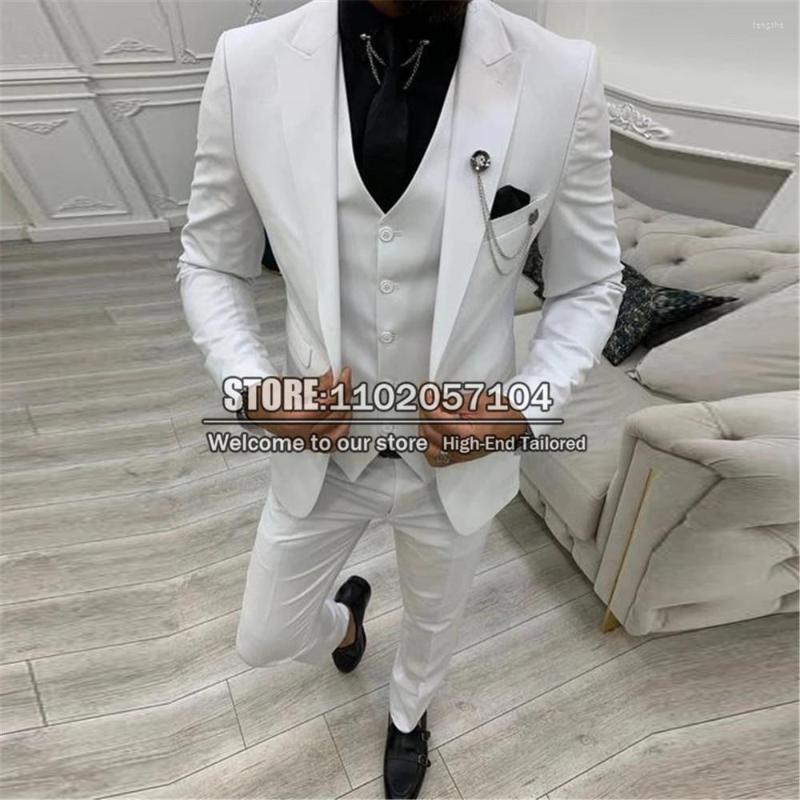 

Men's Suits White Groom Wear Mens Slim Fit 3 Pieces Formal Wedding Tuxedo Tailor-Made Blazer Custom Made Business Smoking Man Clothing, Royal blue