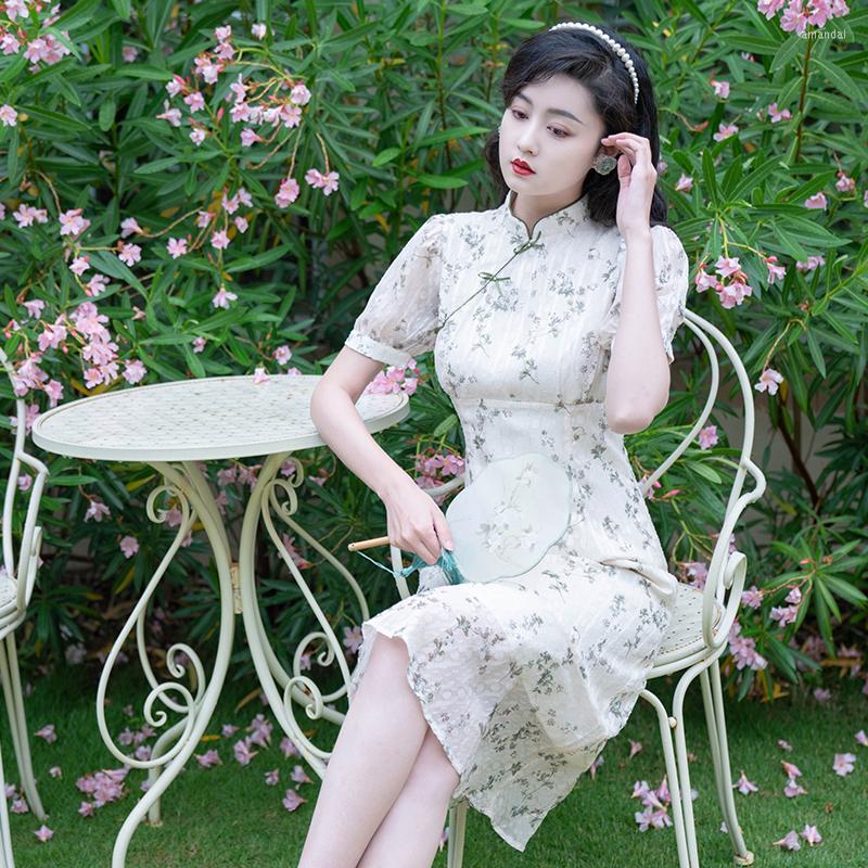 

Party Dresses Employed Simple But Elegant Cheongsam Dress Female Temperament Paragraph Broken Beautiful Young Girl Short Sleeves Summer, Pink